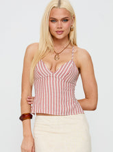 Candid Top Red Stripe