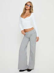 Nevivi Foldover Studded Pants Grey Marle