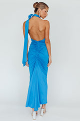 Amora Rose Halterneck Maxi Dress Blue