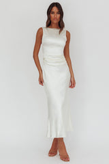 Helsi Pearl Back Midi Dress White