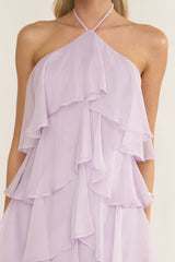 Darylyn Tiered Ruffle Maxi Dress Lilac