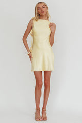 Collecting Memories Backless Rosette String Mini Dress Butter