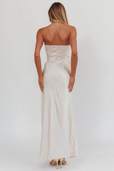 City Of Stars Strapless Maxi Dress Champagne