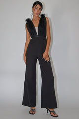 Lovinia Mesh Bodice Jumpsuit Black