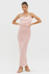 Karaline Strapless Bust Accent Maxi Dress Blush