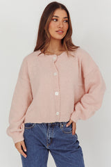 Taking Notes Button Front Cardigan Blush