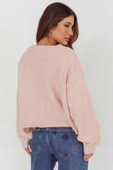 Taking Notes Button Front Cardigan Blush