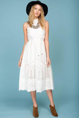 Bentley Chic Summer Midi Dress White