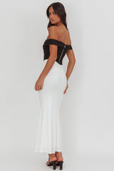 Yasmine Contrasting Bodice Maxi Dress Black/White