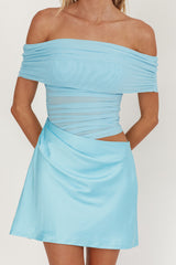 Lorely Off-Shoulder Mini Dress Blue