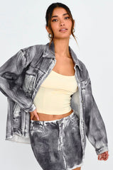 Decoy Distressed Jean Jacket Black/White
