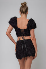 Cielito Embellished Mini Skirt Black