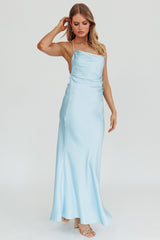 Palma Low Back Strappy Maxi Dress Baby Blue