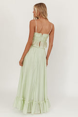 Maidens Tie Detail Overlock Maxi Skirt Sage
