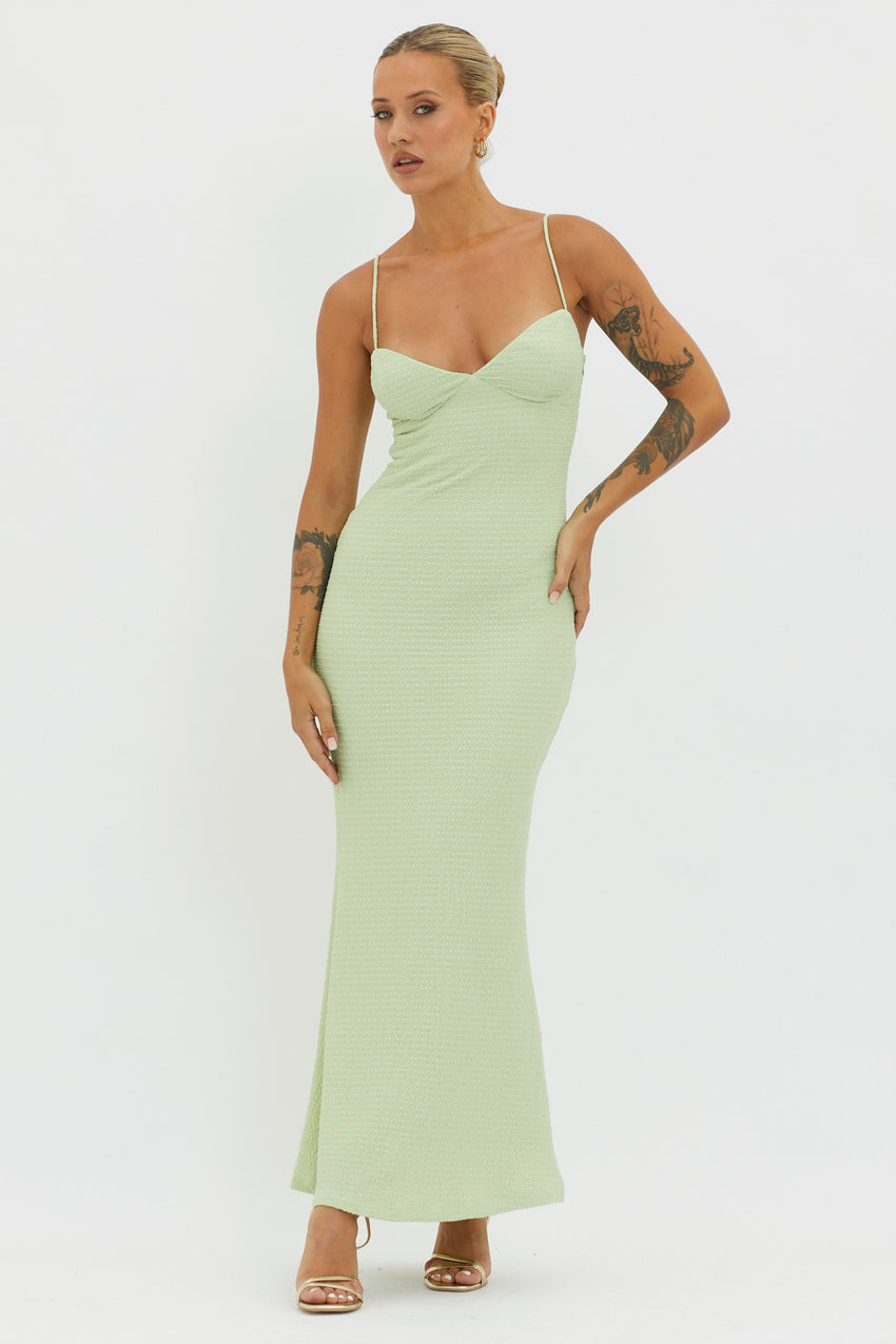 Lennox Elastic Back Bodycon Dress Sage